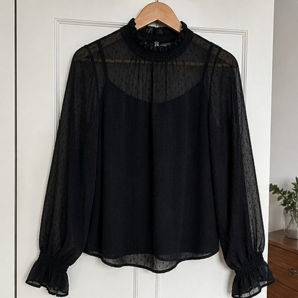 Mauve Tie Neck Blouse